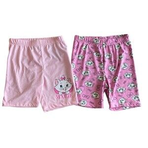 Disney Marie Aristocats Girls 2-Pack Pink Biker Shorts Size 6/6X Cats & Bows